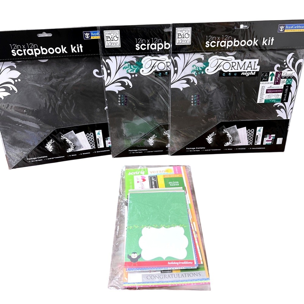 Lot Of 4 Royal Caribbean Scrapbook Kits (Formal Night & Card Making‎ Kit) 12x12